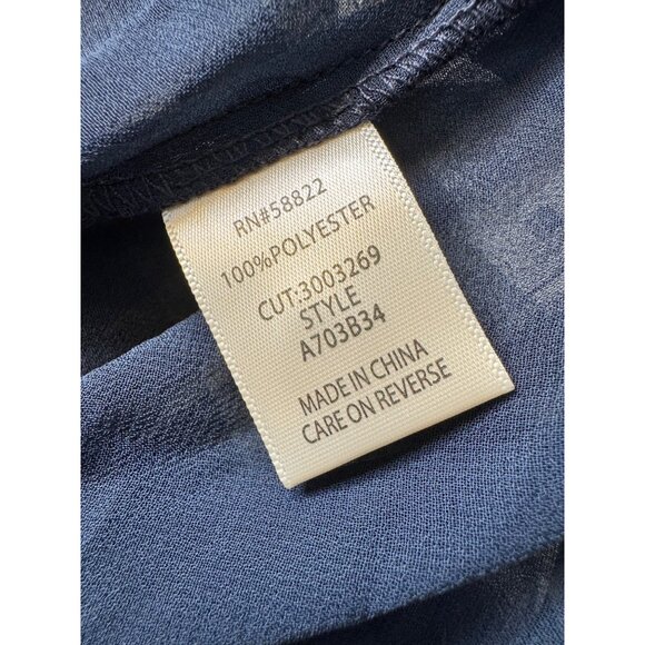 Max Studio Lined Navy Size Large Tunic Sleeveless Top Pleated Babydoll NWT - Picture 8 of 14